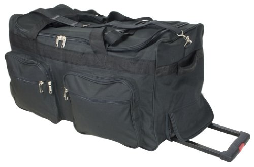 Trendyshop365 Reisetasche groß XL 80cm 115 Liter schwarz 3 Rollen Trolley von Trendyshop365