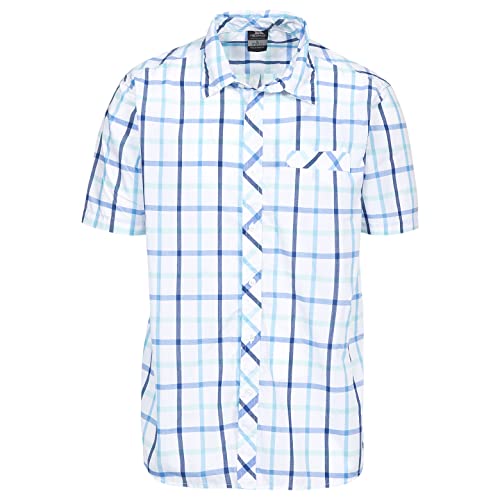 Trespass Arviat, Blue Check, XXS, Schnelltrocknendes Shirt mit Kragen für Herren, XX-Small / 2XS / 2X-Small, Blau von Trespass