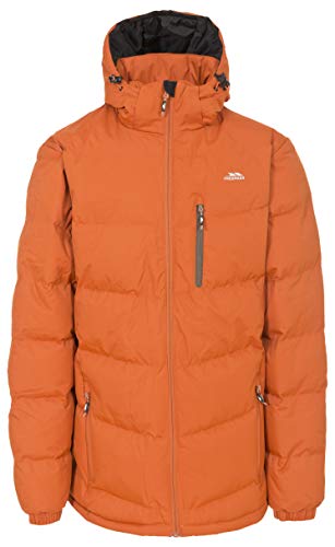 Trespass Blustery, Burnt Orange, XL, Warme Gepolsterte Wasserdichte Jacke mit abnehmbarer Kapuze für Herren, X-Large, Orange von Trespass