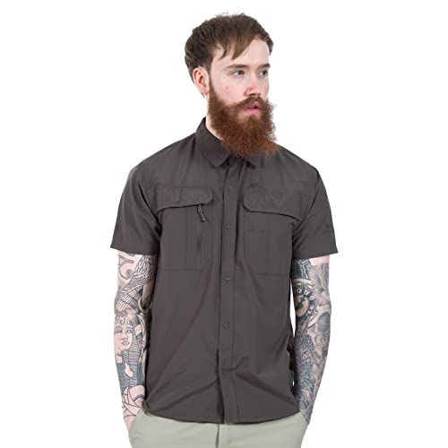 Trespass Colly, Dark Khaki, XS, Mückenabweisendes Schnelltrocknendes T-Shirt mit UV-Schutz für Herren, X-Small, Grün von Trespass
