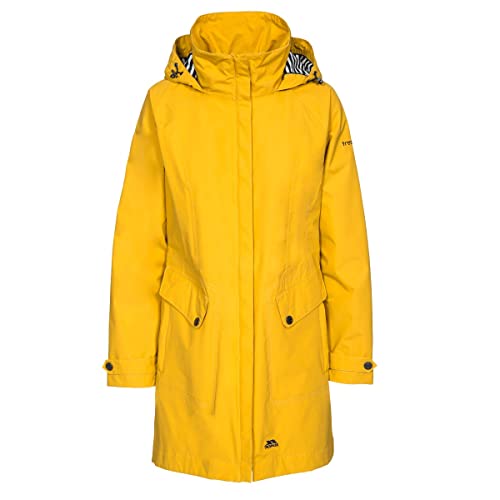 Trespass Rainy Day, Gold, L, Wasserdichte Regenjacke mit einrollbarer Kapuze für Damen, Large, Gelb von Trespass