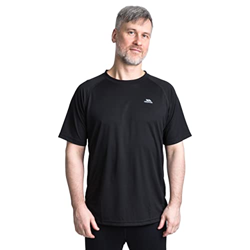 Trespass Debase, Black, XS, Schnelltrocknendes T-Shirt für Herren, X-Small, Schwarz von Trespass