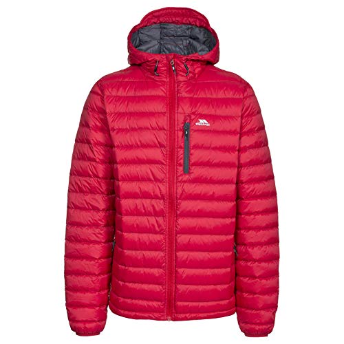 Trespass Digby, Red, L, Leichte Warme Daunenjacke 80% Daunen für Herren, Large, Rot von Trespass