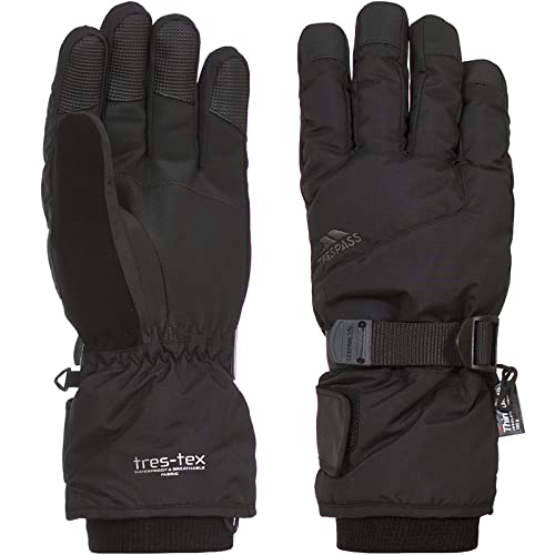 Trespass Ergon II, Black, L, Warme Gepolsterte Wasserdichte Handschuhe für Damen und Herren / Unisex, Large, Schwarz von Trespass