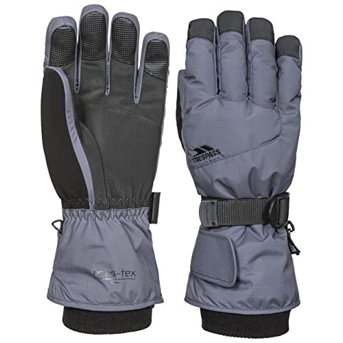Trespass Ergon II, Carbon, XS, Warme Gepolsterte Wasserdichte Handschuhe für Damen und Herren / Unisex, X-Small, Grau von Trespass
