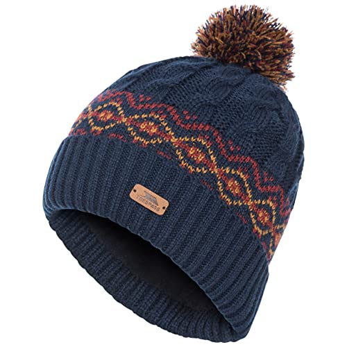 Trespass Herren Andrews Gestrickte M tze Mit Pom Pom, Navy, Einheitsgröße EU von Trespass