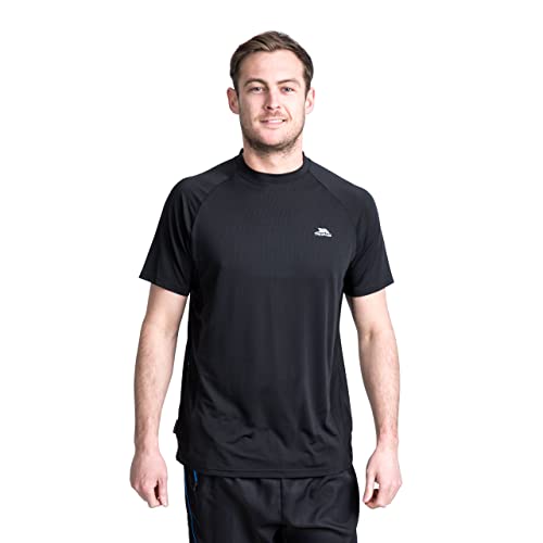Trespass Herren Schnelltrocknendes Stretch T-shirt Mit Schlüsseltasche Cacama, Black, XXS, MATOTSN10004_BLKXXS von Trespass