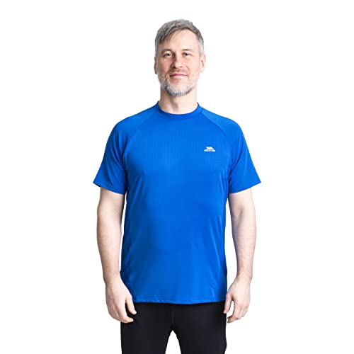 Trespass Herren Schnelltrocknendes Stretch T-shirt Mit Schlüsseltasche Cacama, Blue, M, MATOTSN10004_BLUM von Trespass
