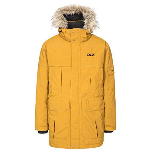 Trespass Highland, Golden Brown, XL, Wasserdichte Daunenjacke mit abnehmbarer Kapuze für Herren, Braun, X-Large von Trespass