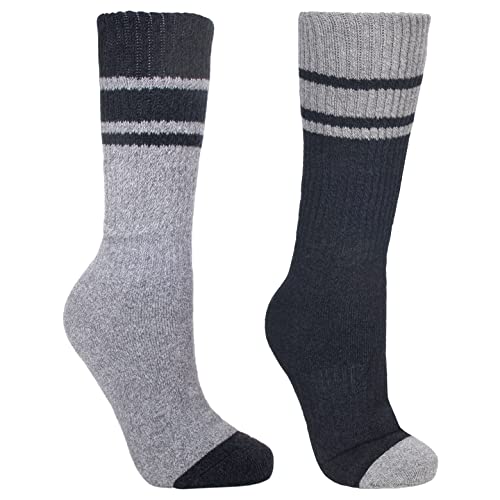 Trespass Hitched, Black/Grey Marl, Socken (2 Paar pro Packung) für Herren, 38-41, Schwarz von Trespass