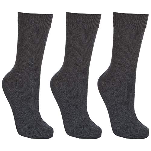 Trespass Intense, Black/Black/Black, 7-11, Socken (3 Paar pro Packung) für Erwachsene / Unisex / Damen und Herren, 41-45, Schwarz von Trespass