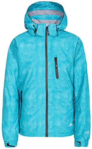 Trespass Iriso, Marine Print, XL, Wasserdichte Skijacke mit abnehmbarer Kapuze, Unterarmbelüftung & Skipasstasche für Damen, X-Large, Blau von Trespass