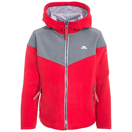 Trespass Jungen Bieber Warme Fleece Jacke Mit Kapuze, Rot (Red), 5/6 von Trespass