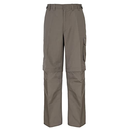 Trespass Mallik, Bark, L, Wasserabweisende Hose mit UV-Schutz und abnehmbaren Hosenbeinen für Herren, Large, Braun von Trespass