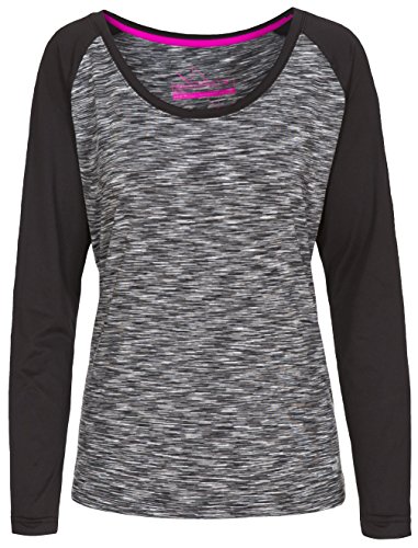 Trespass Miso, Grey Marl, S, Schnelltrocknendes Langärmliges Sportoberteil für Damen, Small, Grau von Trespass