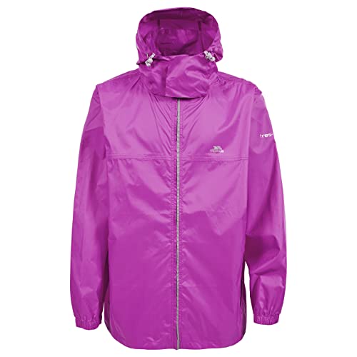 Trespass Packup Jacket, Azalea, XXS, Kompakt Zusammenrollbare Wasserdichte Jacke mit Kapuze für Damen und Herren / Unisex, XX-Small / 2XS / 2X-Small, Rosa / Pink von Trespass