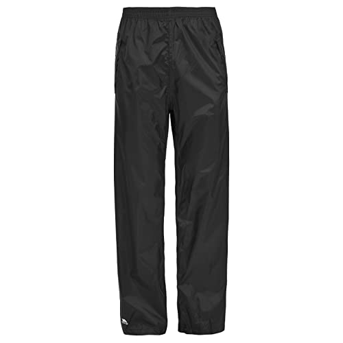 Trespass Packup Trouser, Black, XXS, Kompakt Zusammenrollbare Wasserdichte Regenhose mit 3 Taschenöffnungen für Damen und Herren / Unisex, XX-Small / 2XS / 2X-Small, Schwarz von Trespass