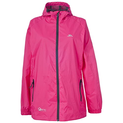 Trespass Qikpac Jacket, Sasparilla, XXS, Kompakt Zusammenrollbare Wasserdichte Jacke für Damen und Herren / Unisex, XX-Small / 2XS / 2X-Small, Rosa / Pink von Trespass