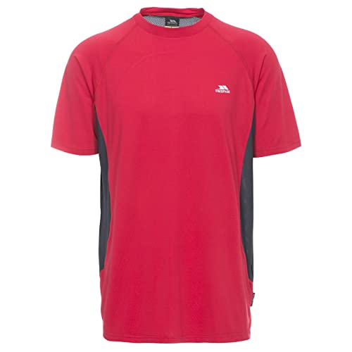 Trespass Reptia, Red, XXS, Schnelltrocknendes Stretch T-Shirt mit Schlüsseltasche für Herren, XX-Small / 2XS / 2X-Small, Rot von Trespass