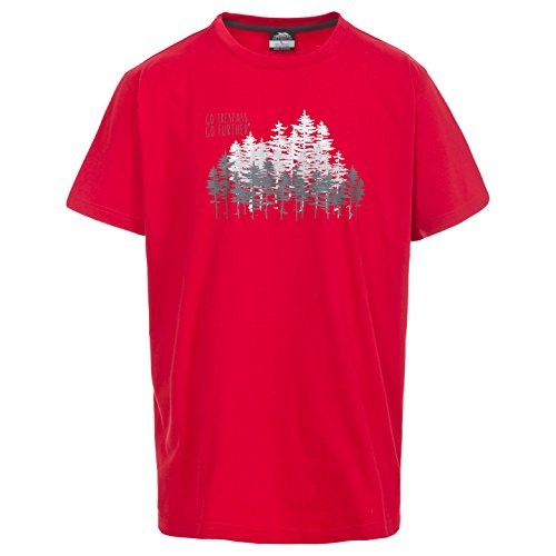 Trespass Router, Red, XXS, T-Shirt mit Aufdruck für Herren, XX-Small / 2XS / 2X-Small, Rot von Trespass
