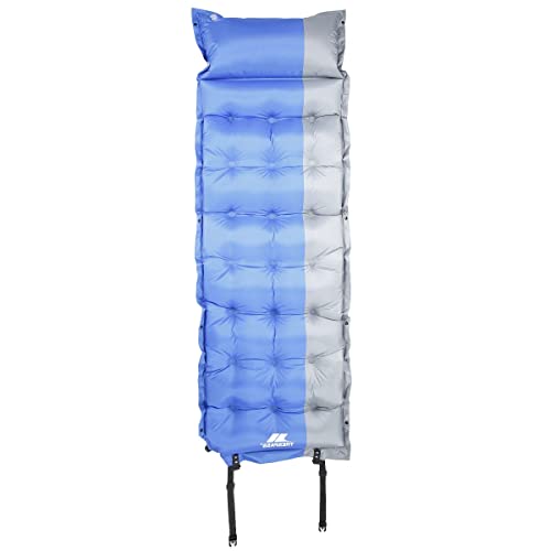 Trespass Soltare Selbstaufblasendes, leichtes Luftbett mit belüfteten Schaumstoffkammern, 190 cm x 60 cm x 5 cm Dicke, 1,5 kg, blau, Each von Trespass