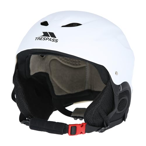 Trespass Skihelm mit Herausnehmbaren Ohrlaschen, Skibrillenhalter und Verstellbarem Ventilationssystem Skyhigh, White, L, UAACHEE20001_WHTL von Trespass