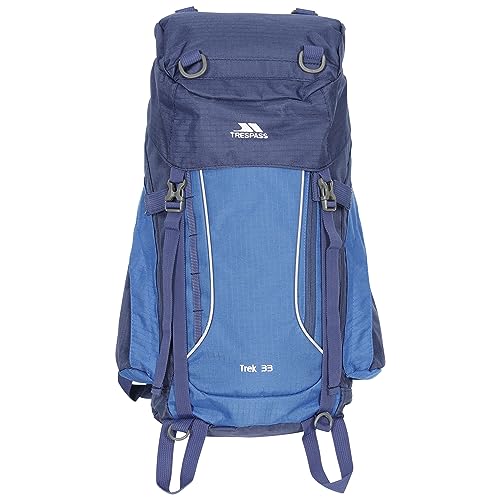 Trespass Trek 33, Electric Blue, Rucksack 33 Liter mit eingebauter Regenhülle, Blau Trespass Trek 33, Electric Blue, Rucksack 33 Liter mit eingebauter Regenhülle, Blau von Trespass