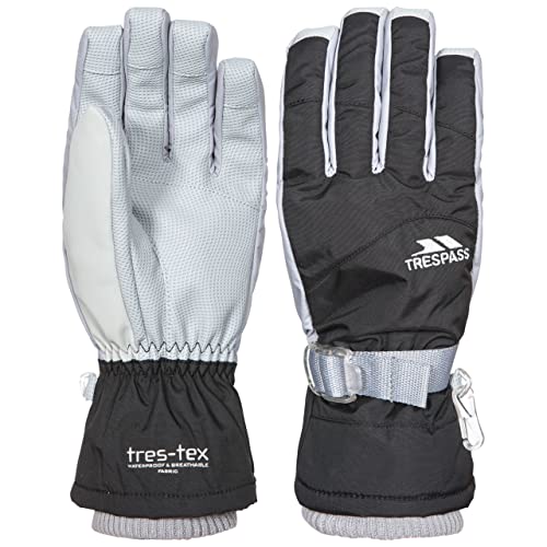 Trespass Vizza II, Black, L, Wasserdichte Gepolsterte Handschuhe für Damen, Large, Schwarz von Trespass