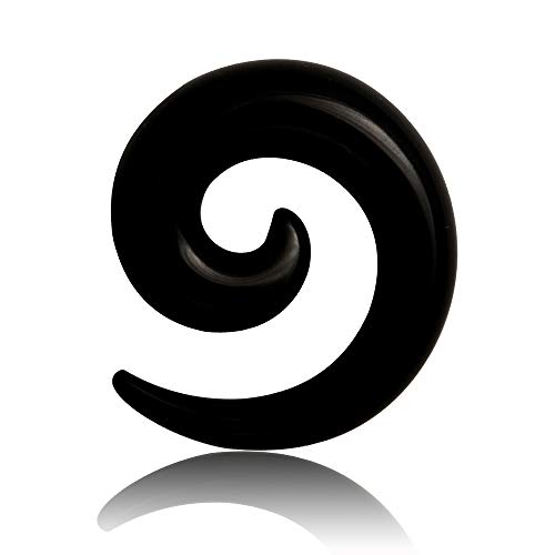 Treuheld® 1,6mm Dehnschnecke (kleinste Größe) | Schwarz | Acryl/Kunststoff | Dehner für Flesh Tunnel + Ohr Plugs | Ear Expander zum Ohrloch Dehnen von Treuheld