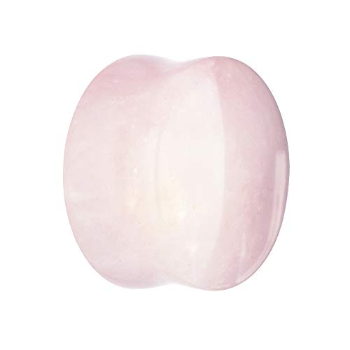 Treuheld® | 12mm Rosenquarz Ohr Plug/Flesh Tunnel | Pink/Rosa | Schmuckstein-Kristall | Quarz-Mineral | Damen + Herren | Stein Tunnel Piercing von Treuheld