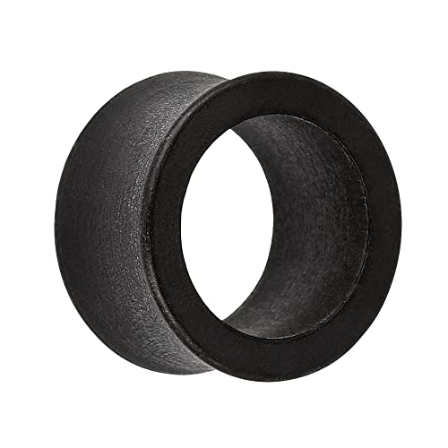 Treuheld® | 14mm Ohr Flesh Tunnel | Holz | Schwarz | Organic | Double Flared Ohrtunnel | hautfreundlich atmungsaktiv & antiallergen | Damen + Herren von Treuheld