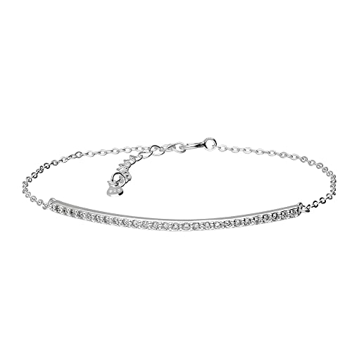 Treuheld® 925 Sterling Silber Damen-Armband mit Kristallbogen von Treuheld