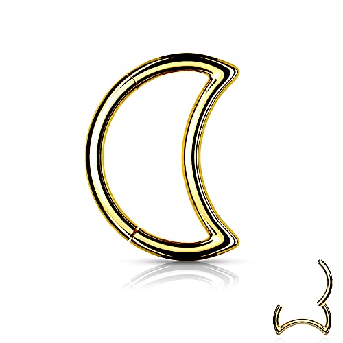 Treuheld® Halbmond Segmentring-Clicker Piercing in 4 Farben [03.] - Gold von Treuheld