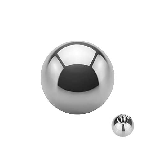 Treuheld® Kugel für Piercings in Silber aus Stahl | 15 Größen [10.] - 1.2 x 6mm von Treuheld