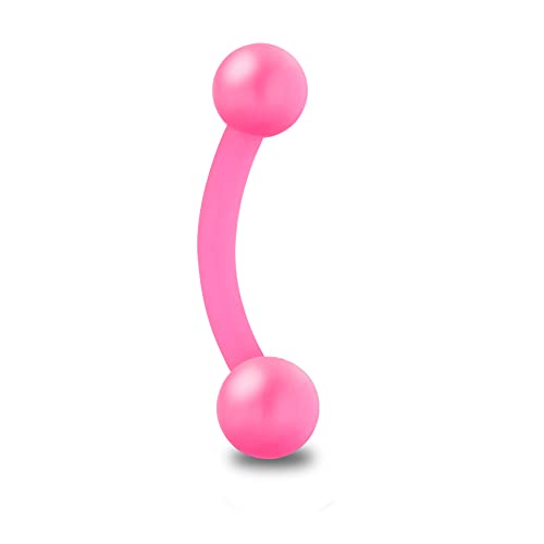 Treuheld® Piercing Banane aus Kunststoff | Farbe: Pink/Rosa | Größe: 1,2 x 10 mm (Kugeln: 2,5mm) von Treuheld