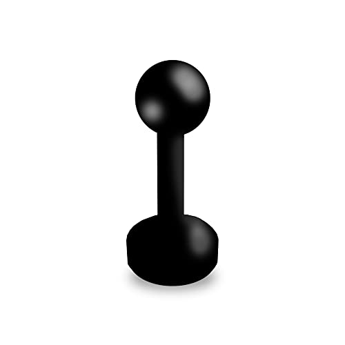 Treuheld® Piercing Labret aus Kunststoff | Farbe: Schwarz | Größe: 1,0 x 6 mm (Kugel: 3mm) von Treuheld