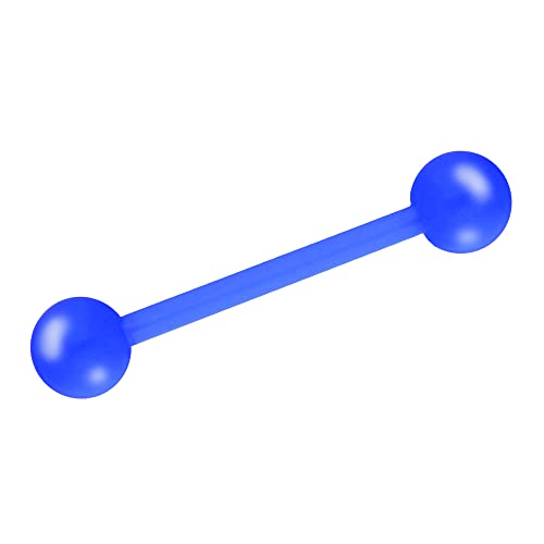 Treuheld® Piercing Stab aus Kunststoff | Farbe: Blau | Größe: 1,2mm x 10mm (Kugeln: 3mm) von Treuheld