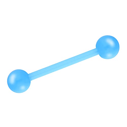 Treuheld® Piercing Stab aus Kunststoff | Farbe: Hellblau | Größe: 1,2mm x 6mm (Kugeln: 2,5mm) von Treuheld