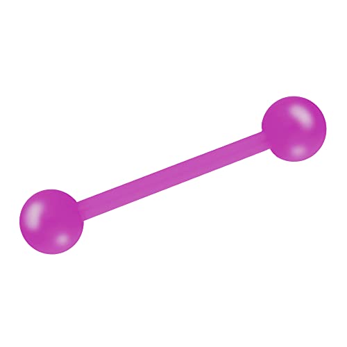 Treuheld® Piercing Stab aus Kunststoff | Farbe: Lila/Violett | Größe: 1,2mm x 10mm (Kugeln: 2,5mm) von Treuheld