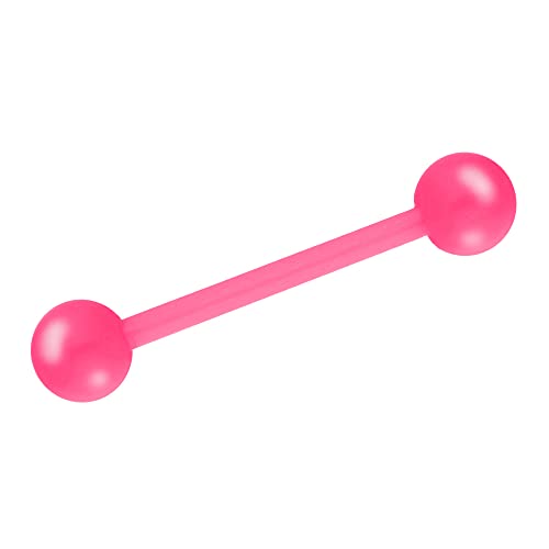 Treuheld® Piercing Stab aus Kunststoff | Farbe: Pink/Rosa | Größe: 1,2mm x 10mm (Kugeln: 2,5mm) von Treuheld