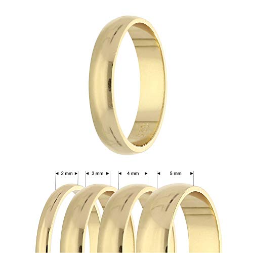 Treuheld® Ring aus 925 Sterling Silber | Gold | Ringgröße 58 | Breite 5mm | Damen & Herren | glänzend | Freundschaftsring Verlobungsring Ehering von Treuheld