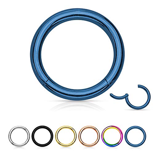 Treuheld® | Segmentring-Clicker aus Chirurgenstahl | Blau | Größe: 1.0mm x 10mm von Treuheld