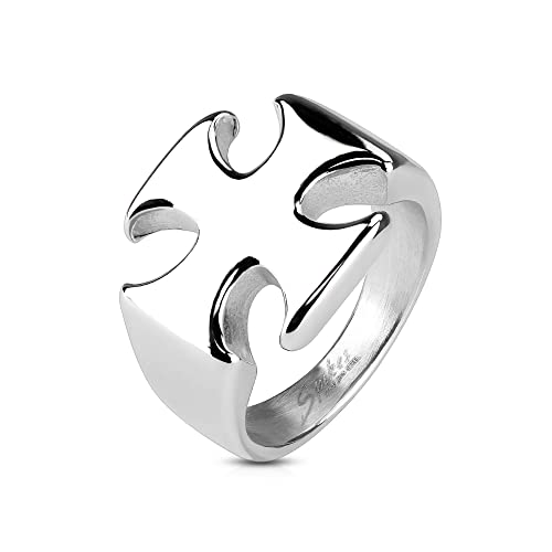 Treuheld® Silberner Ring mit Kreuz | Große Größen [02.] 62 von Treuheld