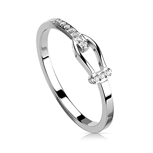 Treuheld® Silberner Ring mit Schnalle und klaren Kristallen - [03.] 54 von Treuheld