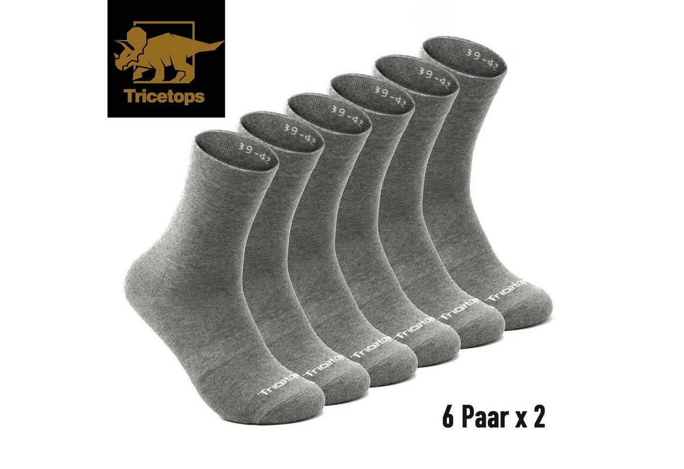 Tricetops Arbeitssocken TS03M Wandersocken Herren Arbeitssocken Damen 6 / 12 Paar Trekking-Socken Sportsocken (12-Paar) von Tricetops