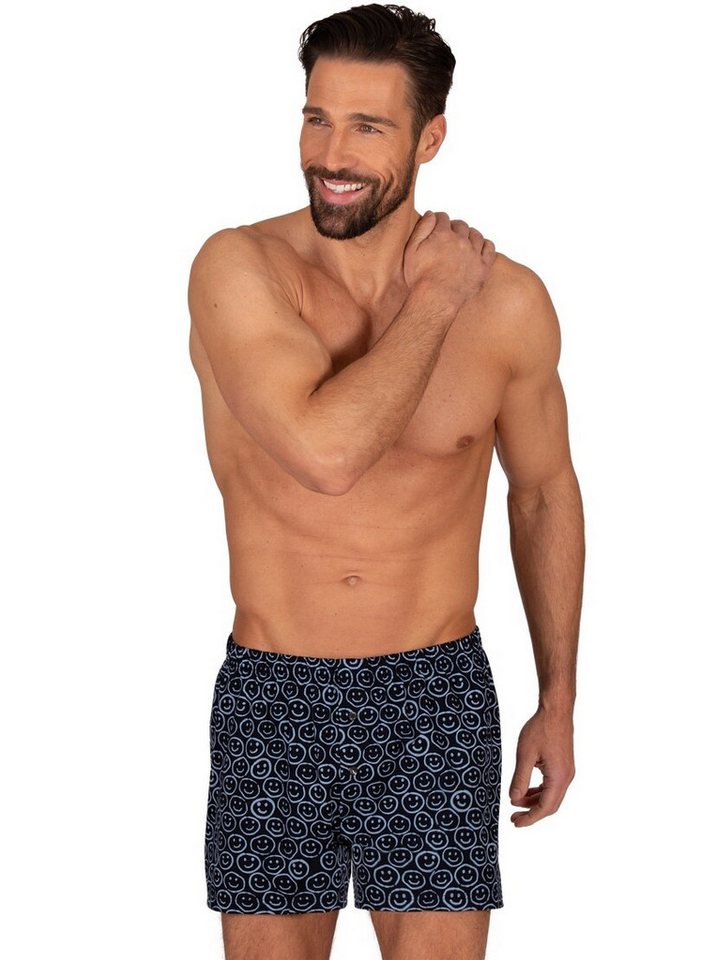 Trigema Boxershorts TRIGEMA Boxer-Shorts mit freundlichem Smiley-Muster (1-St) von Trigema