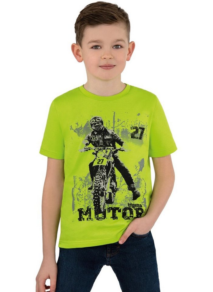 Trigema T-Shirt TRIGEMA Jungen T-Shirt mit coolem Motorrad-Motiv (1-tlg) von Trigema