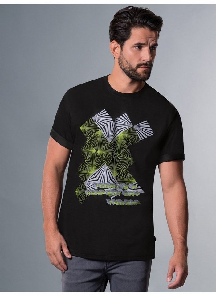 Trigema T-Shirt TRIGEMA T-Shirt mit Neon-Print von Trigema
