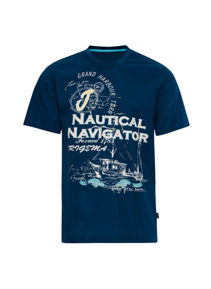 Trigema T-Shirt TRIGEMA T-Shirt mit großem Printmotiv "Nautical Navigator" (1-tlg) von Trigema