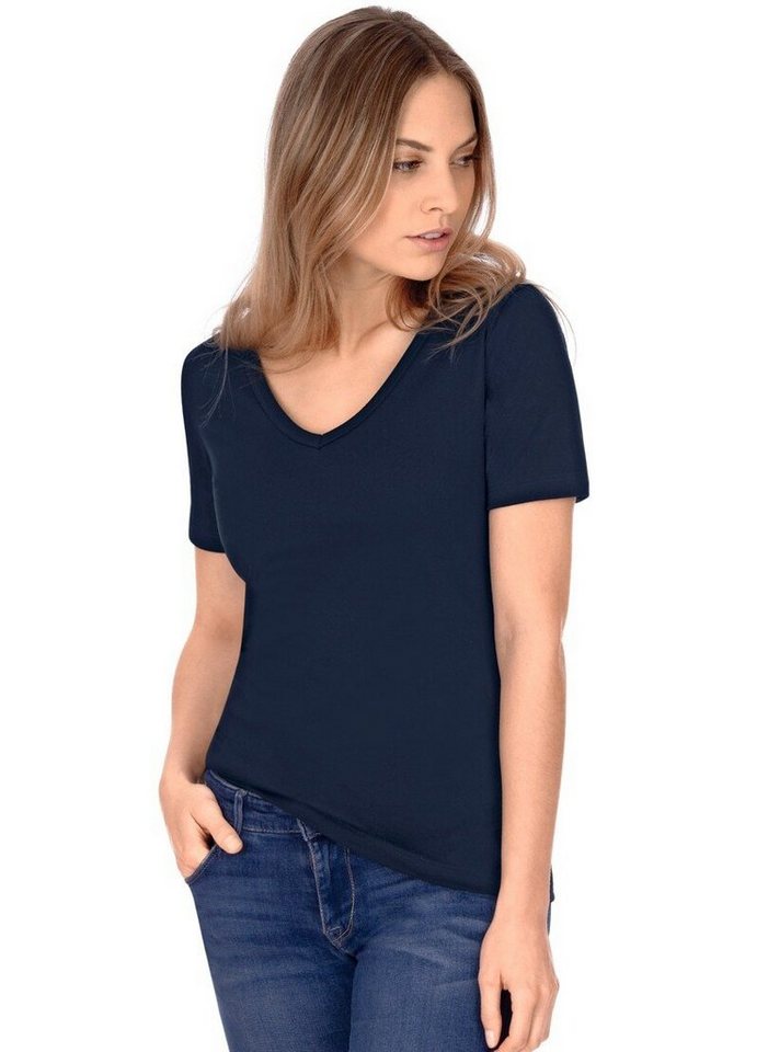 Trigema T-Shirt TRIGEMA V-Shirt aus Baumwolle/Elastan von Trigema